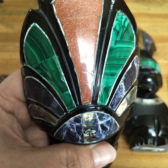 Onyx / obsidian (?) Mexican Aztec Mayan figurines (set of two) - Picture 4 of 10